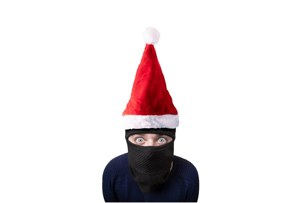 thief in christmas hat - Photo, Image