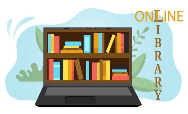 Інтернет бібліотека ізометрична концепція. Бібліотека, схожа на ноутбук. Освіта, читання, навчання онлайн. Плоский стиль. Векторні ілюстрації
 - Вектор, зображення