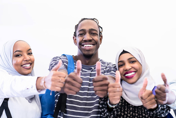 african students group showing ok thumbs up - Photo, Image