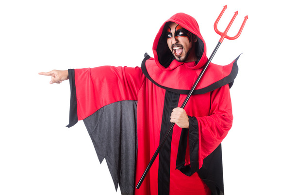Mies paholainen punaisessa asussa - Valokuva, kuva