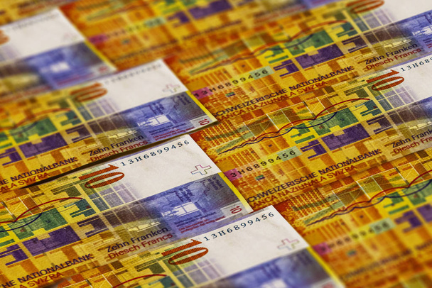 Szakács. Svájci frank bankjegy háttér. Svájc pénze - Fotó, kép