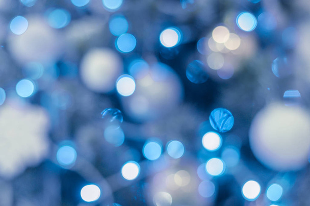 blurred christmas tree background in winter colors - Photo, Image
