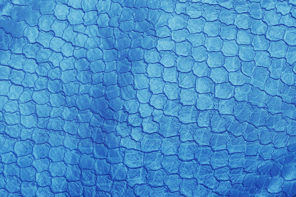Bőr kígyó háttér textúra szemcseminta tónusú trendi Classic Kék szín az Év 2020. - Fotó, kép