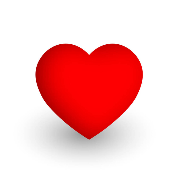 Red heart. Symbol of love and St Valentines Day. 3D vector illustration - Vector, Image