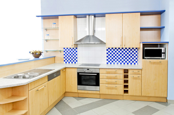 Blue kitchen horizontal - Fotografie, Obrázek