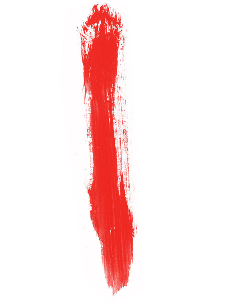Κόκκινο πινέλο εγκεφαλικό επεισόδιο απομονώνονται σε λευκό - Φωτογραφία, εικόνα