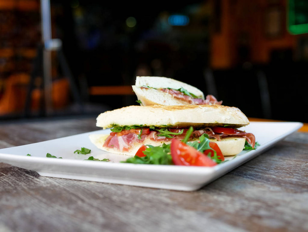 Sandwich on a restaurant table - Photo, Image