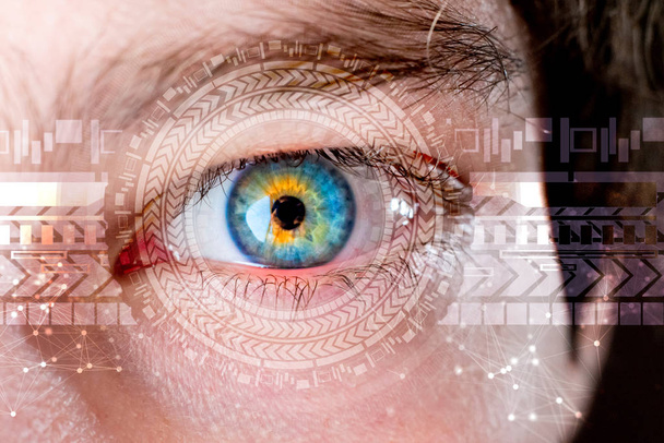 tecnologia laser virtual biométrica, conceito de olho digital abstrato
 - Foto, Imagem