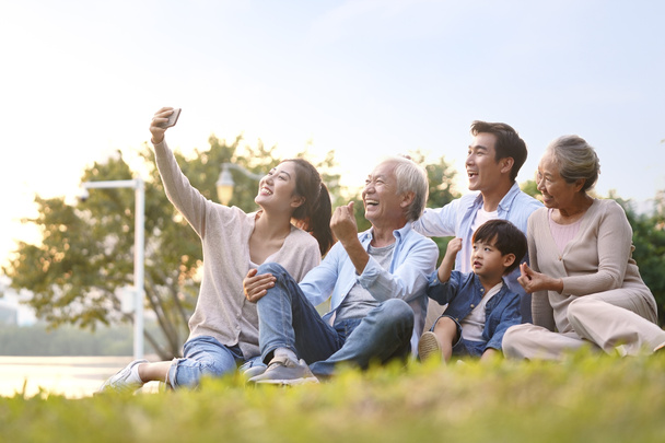 happy asian family taking a selfie - Photo, Image