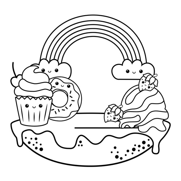 Солодкий і смачний дизайн їжі
 - Вектор, зображення