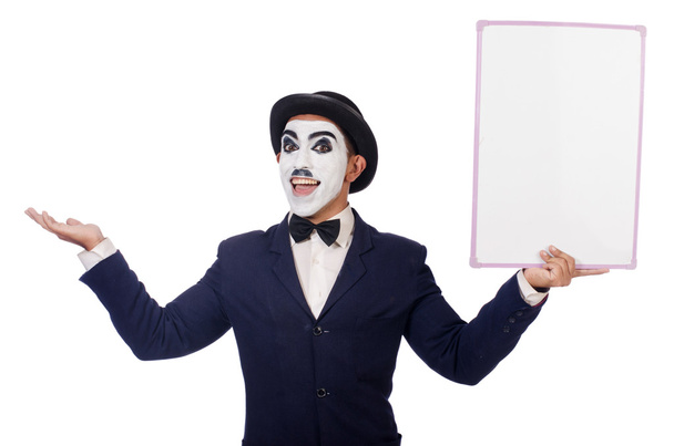 Funny man with blank board - Foto, Imagem