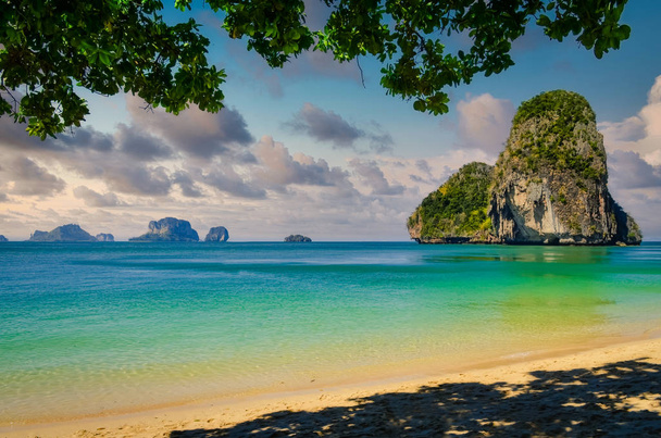 Beautiful islands and beach landscape at Phra nang bay, Thailand - 写真・画像
