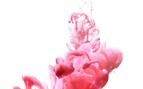 Encre aquarelle dans l'eau. Fond abstrait rose
.  - Photo, image
