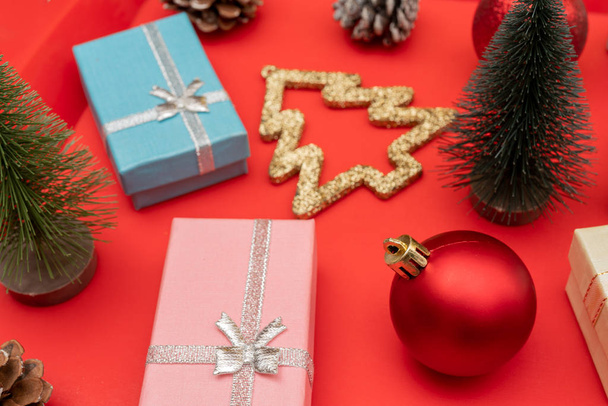 close-up shot of beautiful Christmas decorations - Foto, Imagen