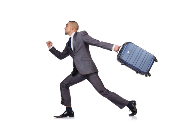 Businessman with luggage - Photo, Image
