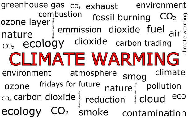 Réchauffement climatique Wordcloud sur fond blanc illustration
 - Photo, image