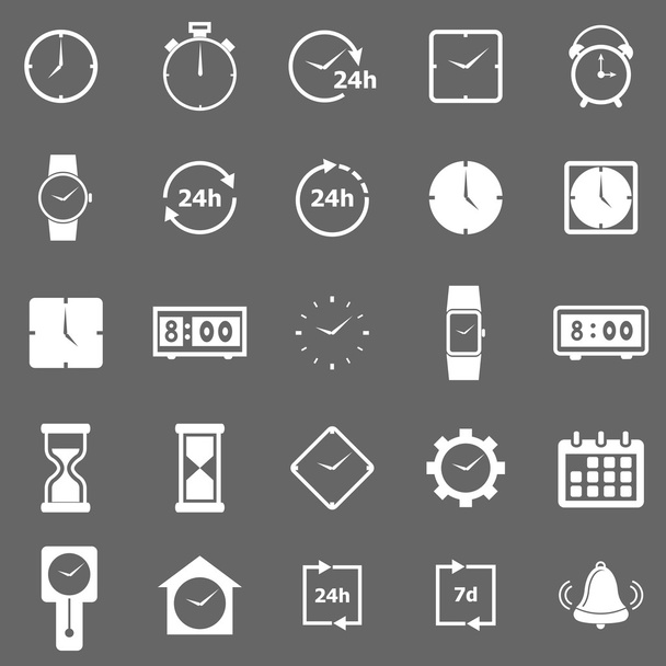 Time icons on gray background - Vector, Image