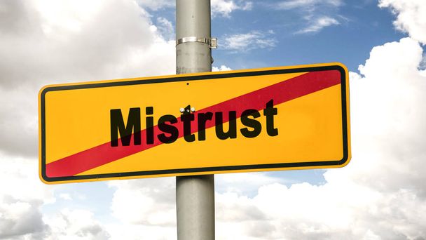 Street Sign to Trust versus Mistrust - Photo, Image