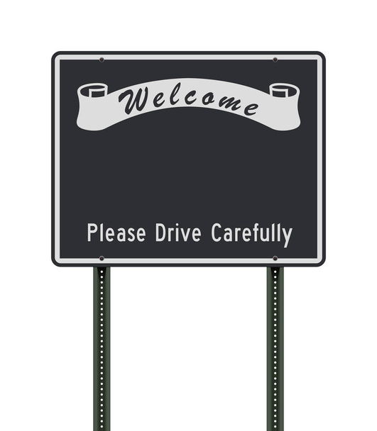 Illustrazione vettoriale di un modello di cartello stradale di benvenuto vuoto
 - Vettoriali, immagini