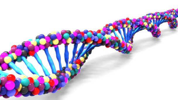 Digitale illustratie van de DNA-structuur. 3d - Foto, afbeelding
