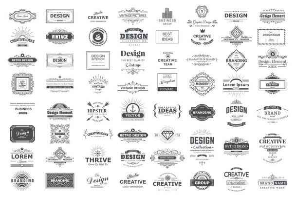 Collection of vintage logos and symbols. - Wektor, obraz