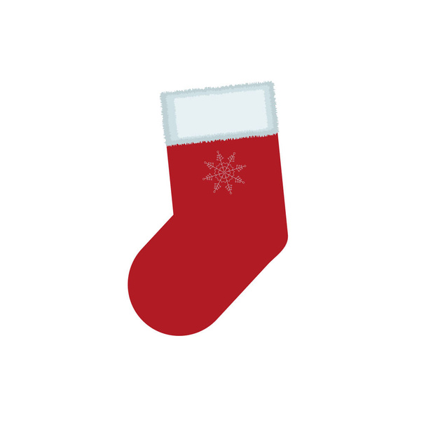 Christmas socks santa stocking secret traditional holiday decoration claus surprise vector illustration. - Διάνυσμα, εικόνα