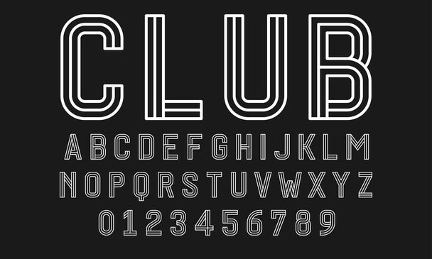 Conjunto de alfabetos letras de fonte e números design abstrato moderno com linhas de ilustração vetorial - Vetor, Imagem