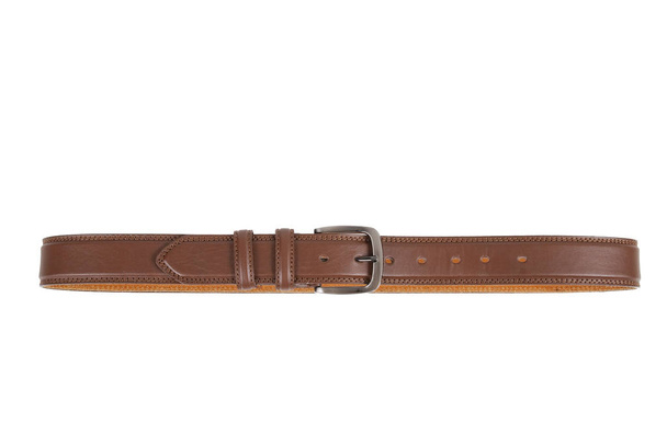 Cintura in pelle marrone; foto su sfondo bianco
 - Foto, immagini