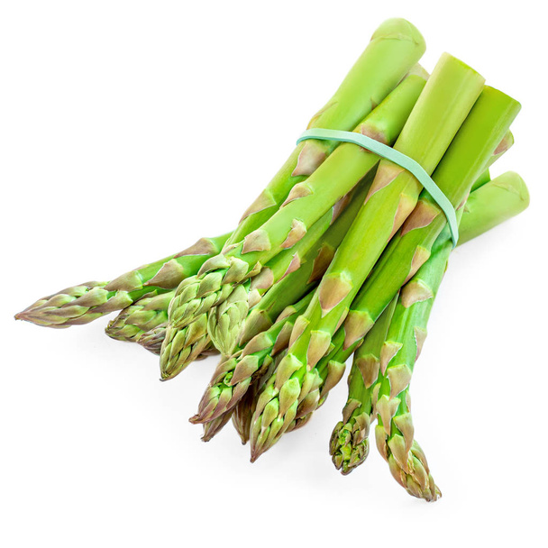 Asparagus Isolated. Fresh green asparagus on whit - Fotó, kép