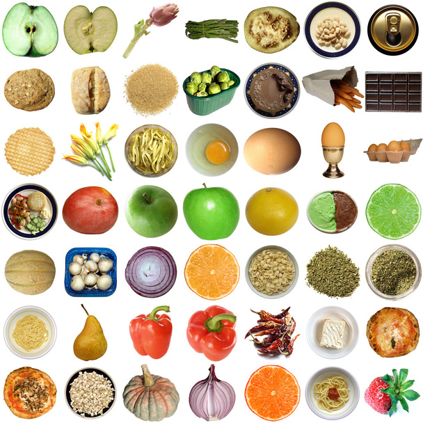 collage de alimentos aislados
 - Foto, imagen