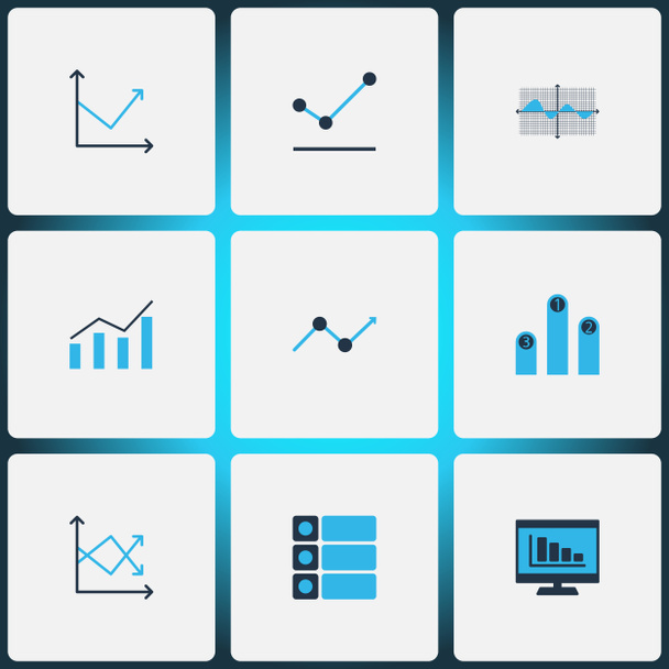 Set of graphs, diagrams and statistics icons. Premium quality symbol collection. Icons can be used for web, app and UI design. - Photo, Image