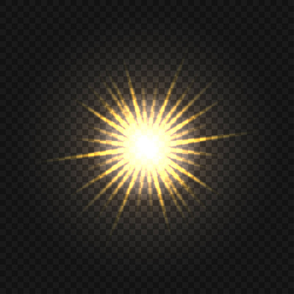 Rayons de soleil sur un fond transparent. Illustration vectorielle
 - Vecteur, image
