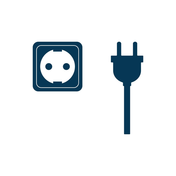 Elektrická zásuvka ikona vektor izolovaný na bílém pozadí. Ikona zástrčky a zásuvky - Vektor, obrázek