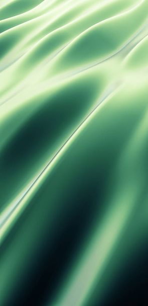 luxuriöse grüne drapierte Stoff Hintergrund. 3d illustration, 3d rend - Foto, Bild