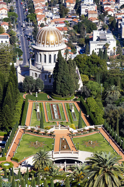 Bahai Gardens vista superior em Haifa, Israel - Foto, Imagem