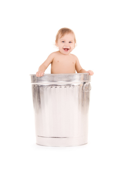 Baby in trash can - Foto, Imagem