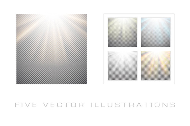 Light effects on transparent background - Vektori, kuva