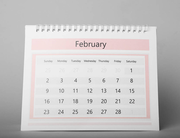 Paper calendar on grey background. Planning concept - Foto, Imagem