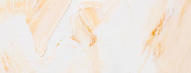 Artistic abstract texture background, golden acrylic paint brush - Zdjęcie, obraz