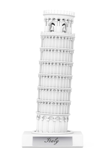 Fehér ferde pisai torony Olaszország jel. 3d Kiolvasztás - Fotó, kép