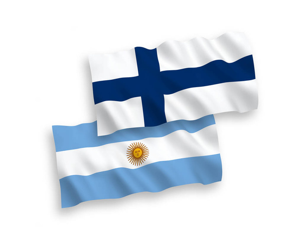Bandeiras da Finlândia e Argentina sobre um fundo branco
 - Vetor, Imagem