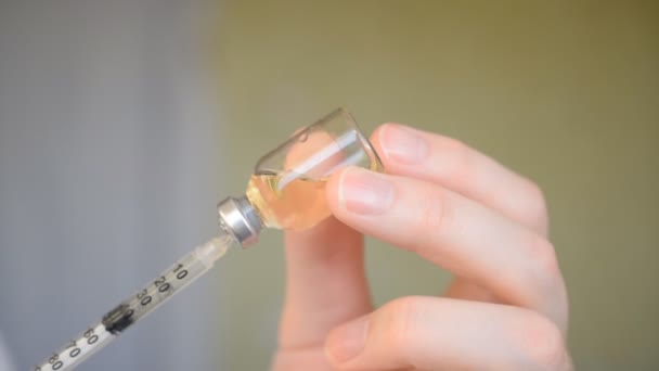 insulin injection close-up hd stock footage - Felvétel, videó