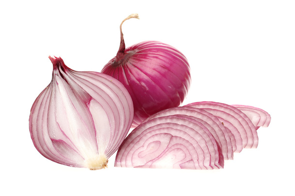 Red onion isolated on white background - Fotoğraf, Görsel