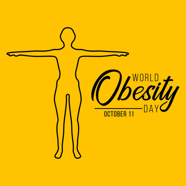 Vektorillustration der Feier zum Welttag der Fettleibigkeit am 11. Oktober - Vektor, Bild