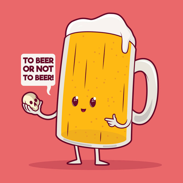 Tazza di birra con un'illustrazione vettoriale del cranio. Bar, bevande, week-end, concetto di design sociale
 - Vettoriali, immagini