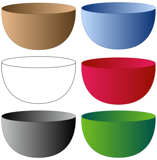 Set of Bowls - Vector, Image