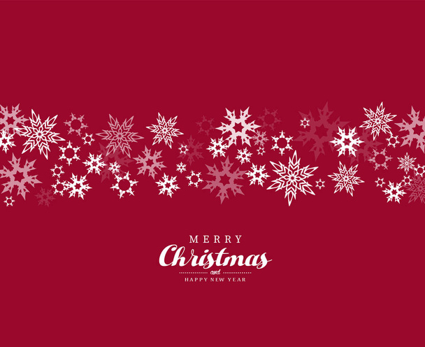 Feliz Navidad vector ilustración con muchos copos de nieve en rojo
  - Vector, imagen