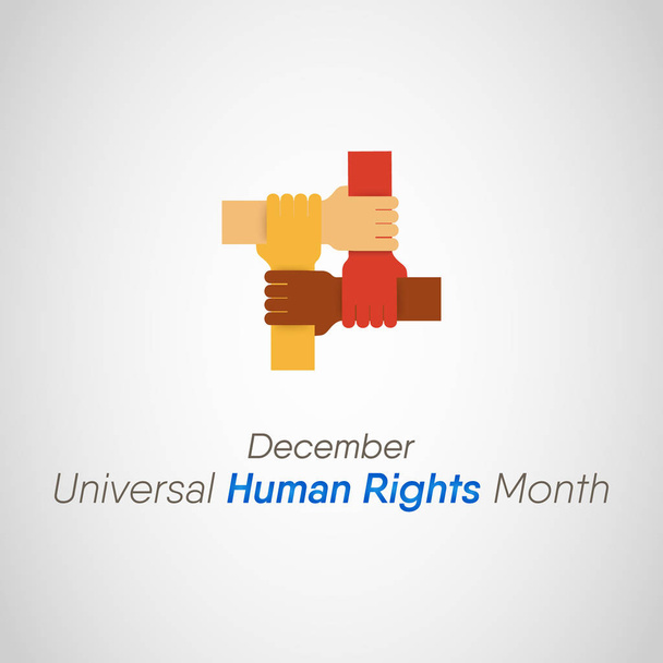 Yleismaailmallisten ihmisoikeuksien kuukauden vektorikuvaus joulukuussa
. - Vektori, kuva