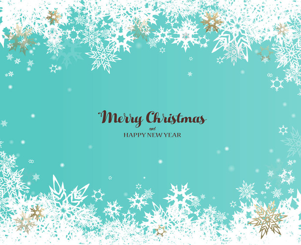 Avoir une illustration vectorielle Joyeux Noël avec de nombreux flocons de neige
  - Vecteur, image