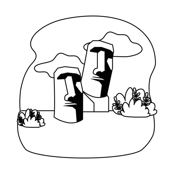Moai statue of easter island design - Vector, Image